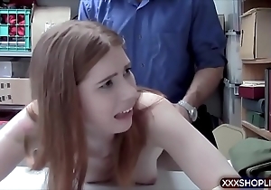 Irish redhead safe-breaker legal age teenager chick receives chew out fucked