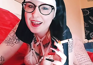 Nun gets horny a cigar