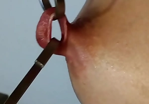 nippleringlover kinky stretching nipple piercings with hooks to 17mm pub