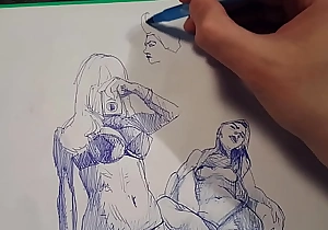 How to method with a ballpoint pen , speedpaint , quick sketch erotic artistry