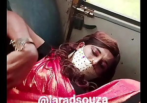 Indian sissy slut Lara D'Souza sexy video in motor coach