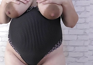 Hotwife showing a difficulty brush slutty pregnant body in tight bodysuit to a difficulty brush cuckold hubby and after masturbates to a difficulty orgasm - Beclouded Mari