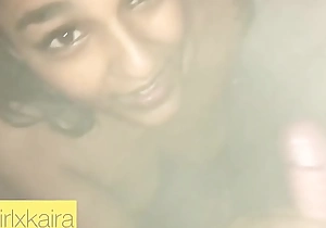 Real INDIAN inferior prostitute sucks dick in shower