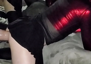 Sissy floosie gets hammered fast recording to an increment of deep distance from fuck machine recording to VERY THICK dildo