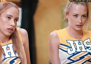 Anal cheerleader sweethearts 3some fucked in ATM anal action