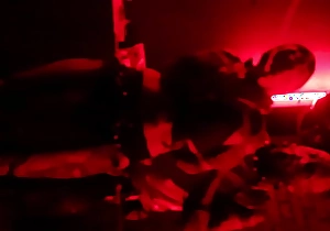 Acacia Piercer and João Alien performing S&m at Motel Fetish Party