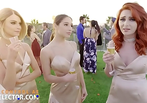 Three bridesmaids with wet tight pussies and one cock