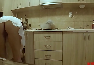 Hidden livecam sneaking on my hot legal age teenager stepsister in the kitchenette