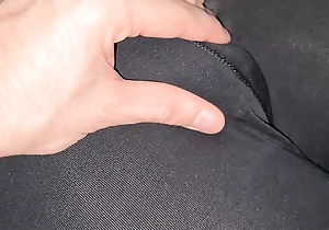 Touching the thicket pussy in Nike Pro leggings