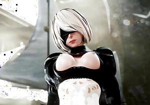 Nier Automata - 2B Riding and Creampied in Camp (4K Animation with Sound)