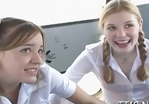 Cute schoolgirl fucked hard and takes a liberal facial spunk fount