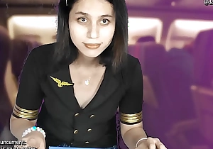 Hottie flight attendant DaniTheCutie lets u fuck her and cum on her face validation u convince her during your hazy flight