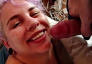 Blowjob, cum in mouth and facial compilation