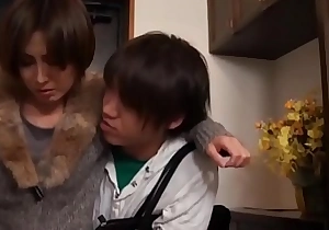 Hot asian japanese mom fucks her youthful son