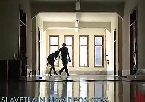 Hot brunette trained to be bdsm slave