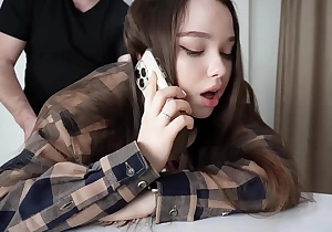 Fucking my stepsister while she's on the phone.
