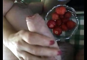 Cum above gaming-table - strawberries