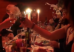 Grown up swingers dining coupled with feasting
