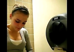 Legal age teenager manhandle increased by maximum connected with toilet wc